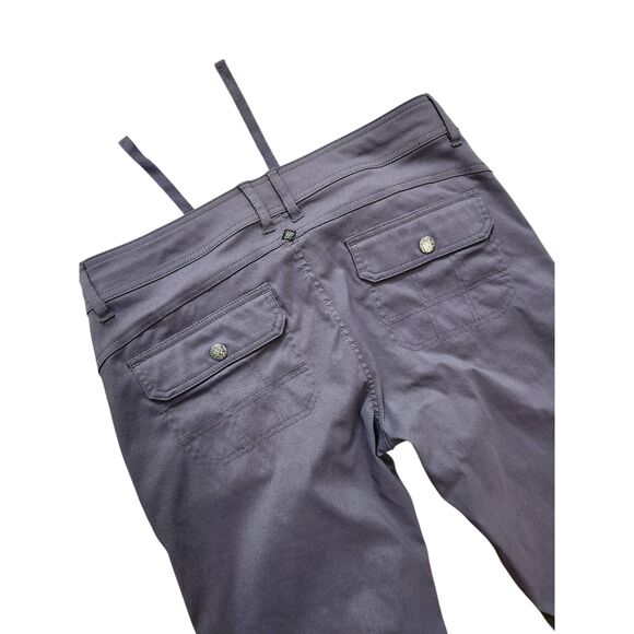 PrAna Womens 12 (35x29) Nylon Hiking pants Flare Snap pockets Graphite gray - Picture 8 of 9